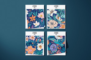 Summer Flowers Set Of 6 Patterns