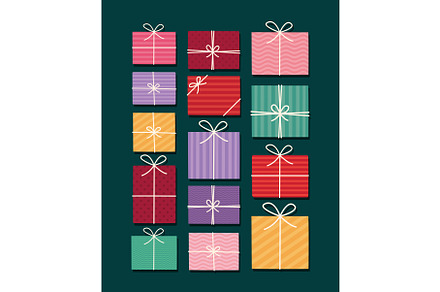fourteen gift boxes, an Illustration by studiogstock