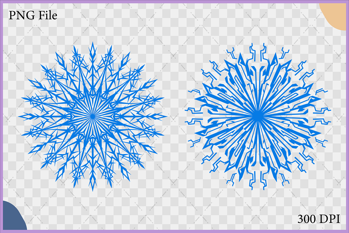 Blue Ornamental Snowflake Vector Set, an Object Illustration by Gfx Expert Team (Photo 2 of 3)