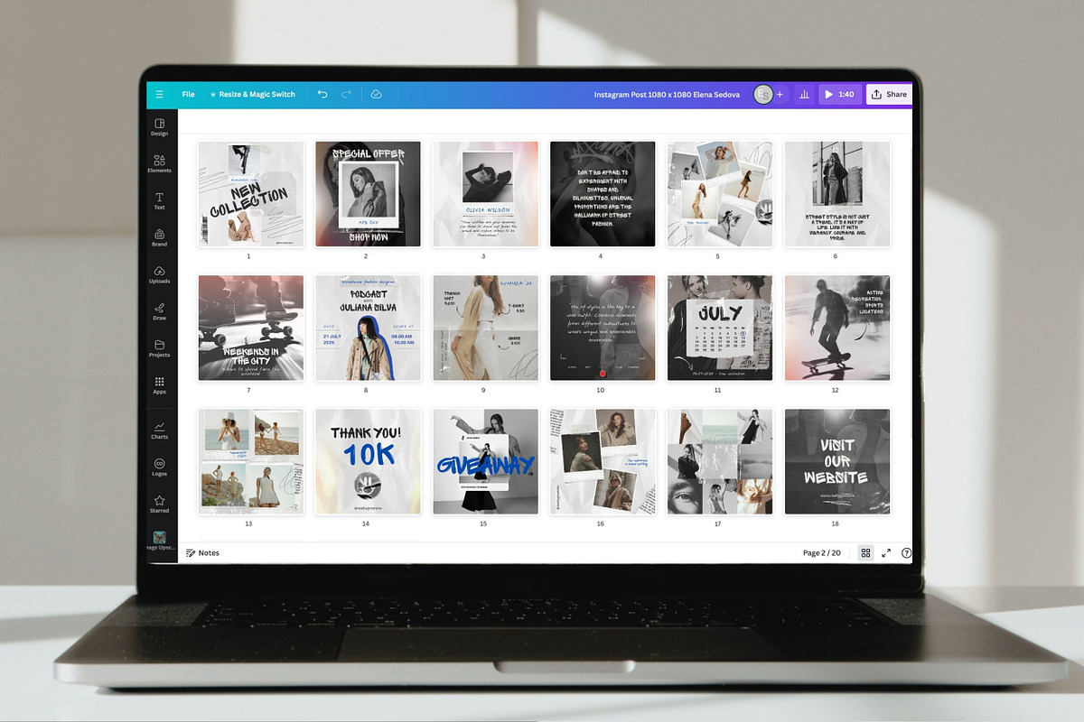 Modern Instagram Templates Canva, a Social Media Template by InstaDesignPro (Photo 4 of 8)