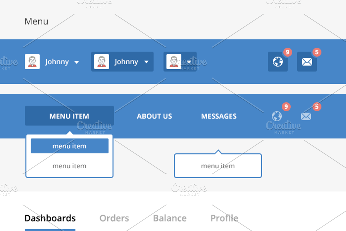 Social User Interface osetrov ui kit preview 2