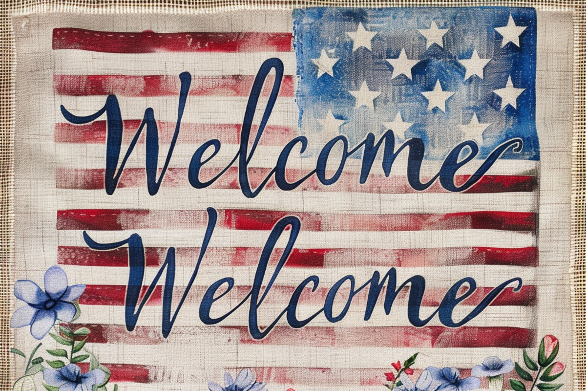 Floral American Flag, a Background Graphic by Printable Treasure (Photo 7 of 7)