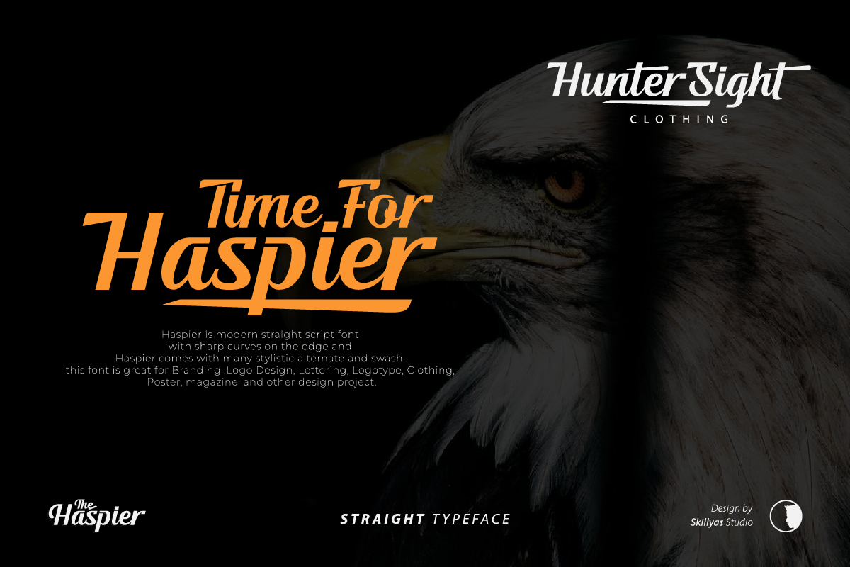 The Haspier Straight Script Font, a Script Font by Skillyas_Studio (Photo 3 of 10)