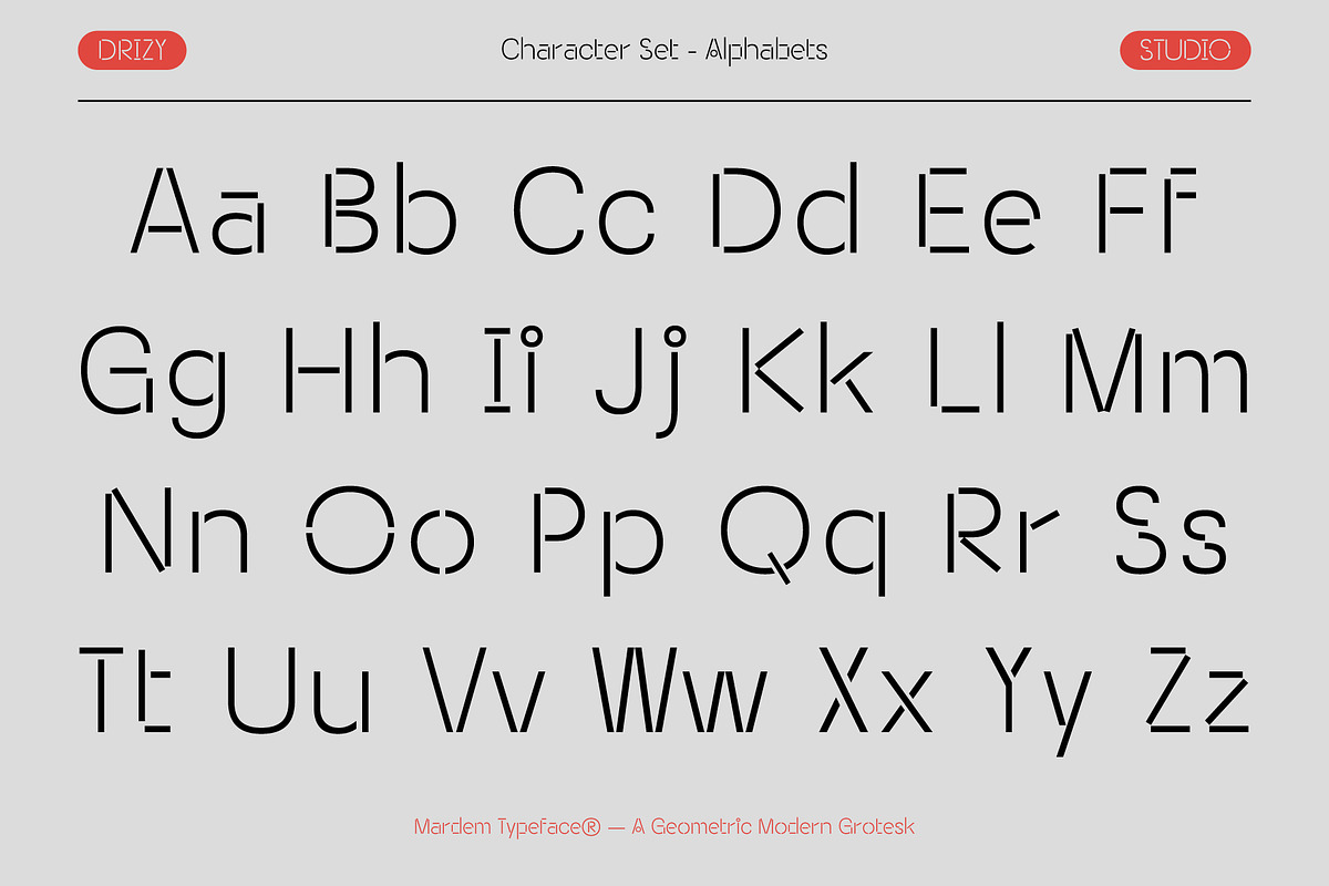 Mardem – Geometric Modern Grotesk, a Sans Serif Font by Drizy (Photo 4 of 10)