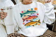 Colorful Fish Ocean Vintage PNG, a Work Illustration by Sublimation Artist (Thumbnail 2 of 9)