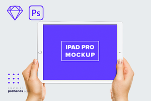 iPad in Hands mockup Front View