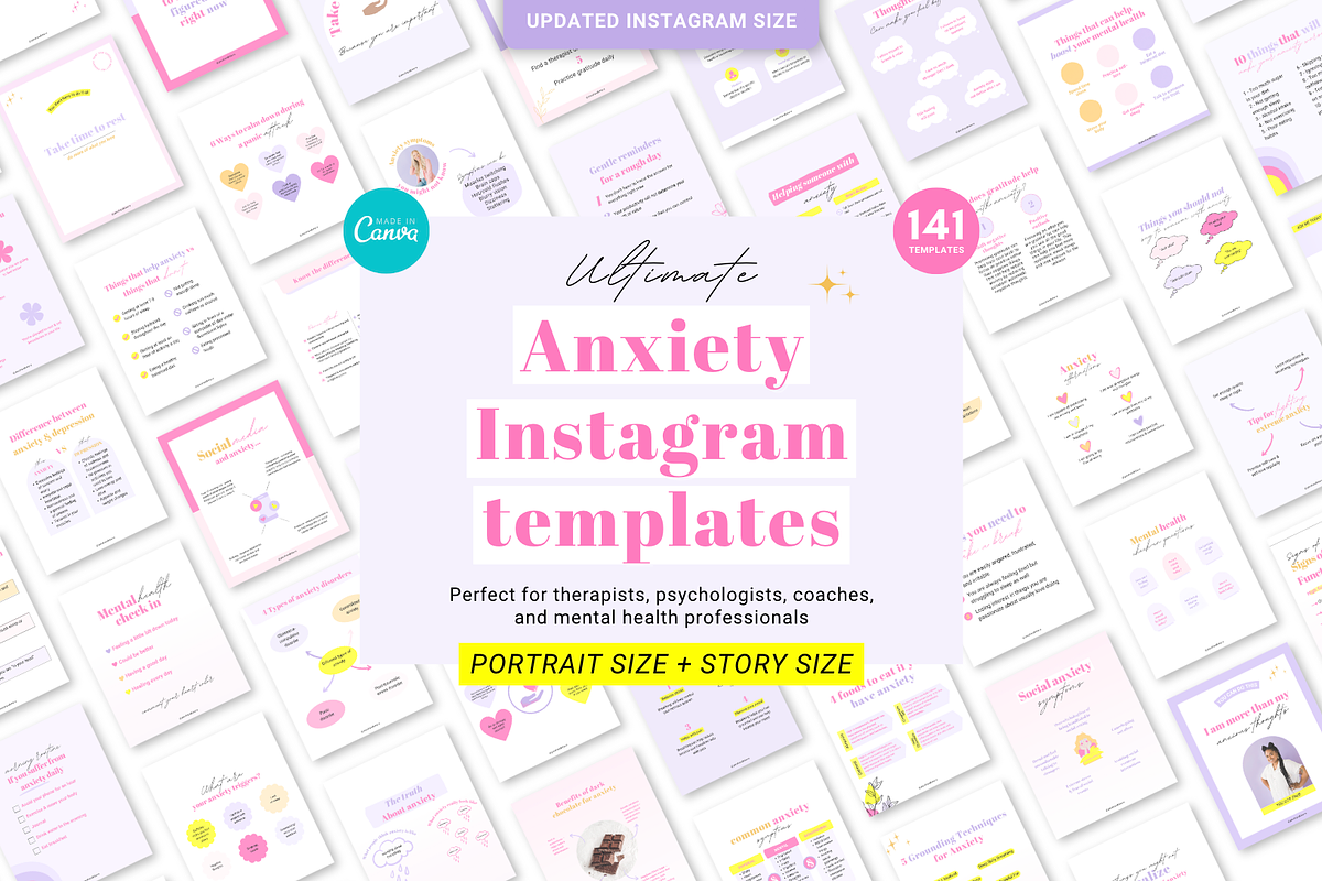 Mental health Canva template bundle, a Social Media Template by Cate Creates (Photo 8 of 11)