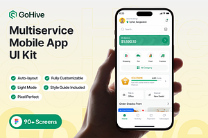 GoHive - Multiservice App UI KIT, an UI Kit Template by floxui