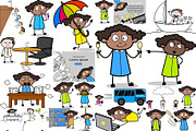 Black Girl ~ Cartoon Character Set, a Person Illustration by The Toon Company (Thumbnail 8 of 9)
