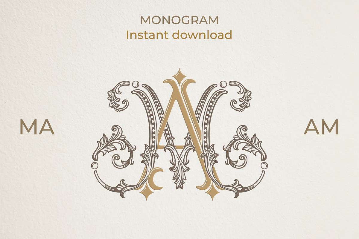 MA AM Wedding Monogram Logo, a Branding & Logo Template by LogoAV (Photo 5 of 6)