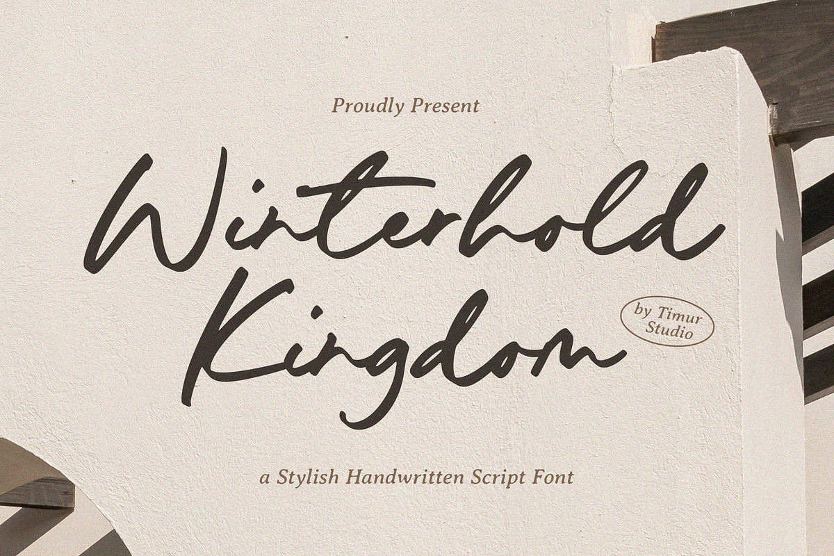 Winterhold Kingdom Font, a Script Font by Timurtype (Photo 1 of 7)