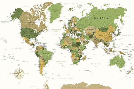 World Map - Highly Detailed Vector, a Graphic by PorcuPen Works