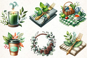 Mint Fresh Green Autumn Clipart, an Illustration by Pixels.Craft (Thumbnail 2 of 7)