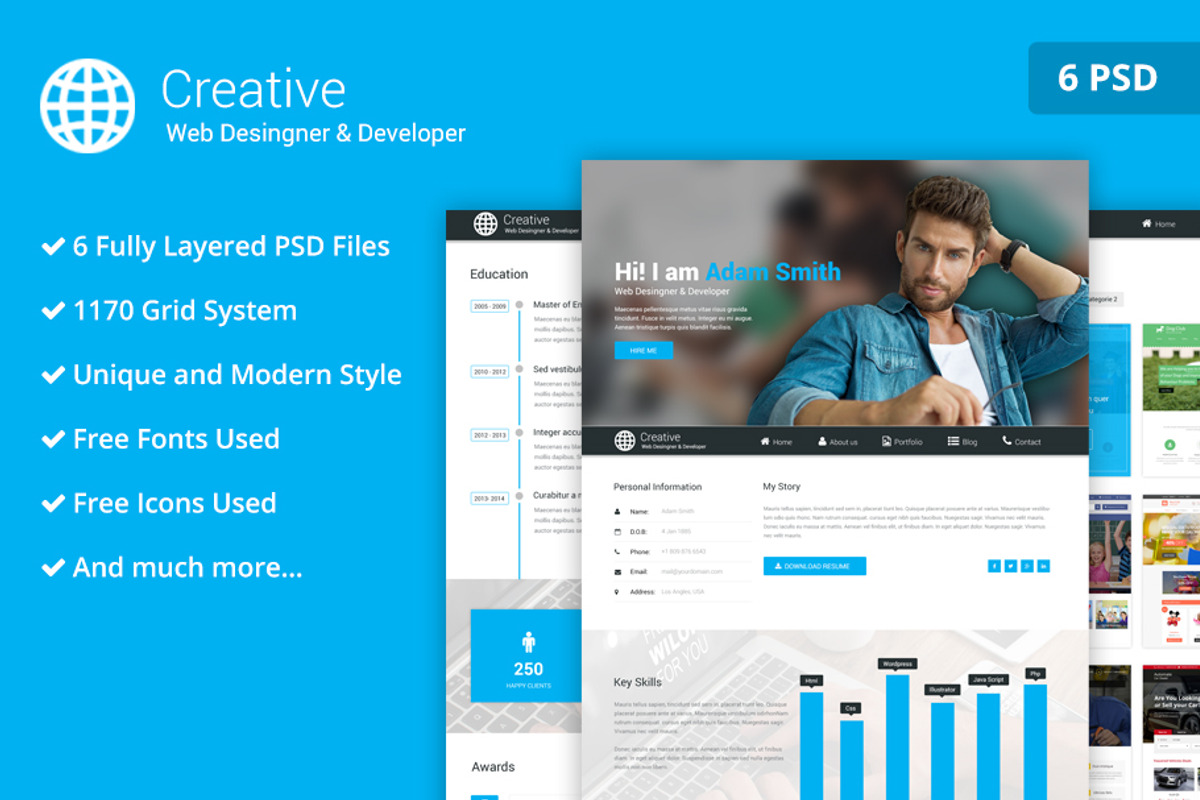 Web Desinger PSD Website Template, a Landing Page Template by WebbyTemplates (Photo 1 of 7)