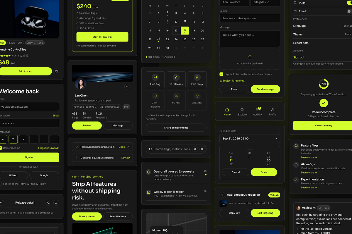 Axiom Figma UI Kit: 89 Blocks, Dark, an UI Kit Template by lynnn423 (Photo 2 of 5)