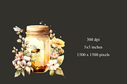 Honey Bee Watercolor Clipart, an Object Graphic by Colibri Watercolor (Thumbnail 6 of 7)