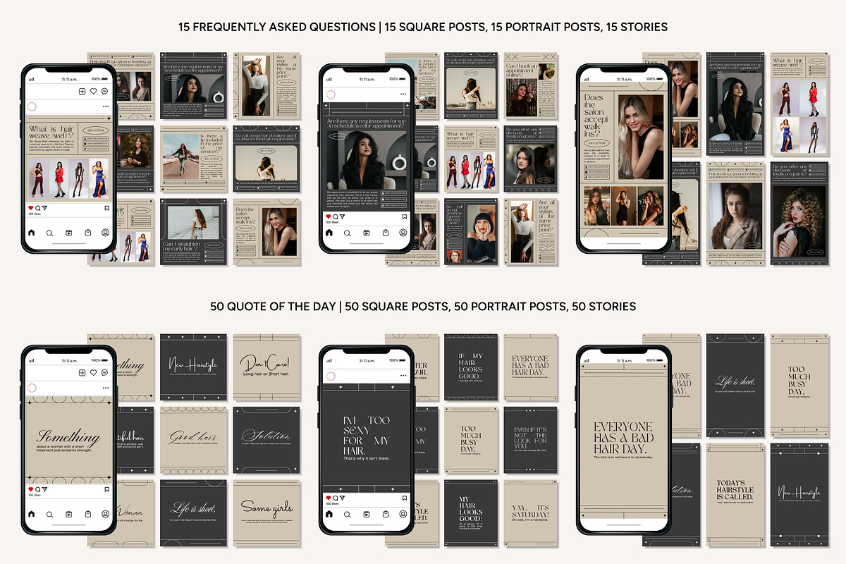 Hairstylist Instagram Template, a Social Media Template by Kalubuak (Photo 5 of 10)