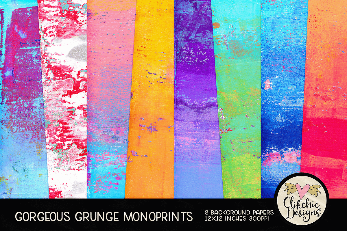 Gorgeous Grunge Monoprint Background, a Texture Graphic by Clikchic Designs (Photo 1 of 5)