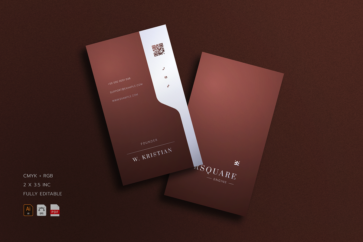 5 in 1 Vertical Luxury Business Card, a Business Card Template by Ctrl space studio (Photo 4 of 6)