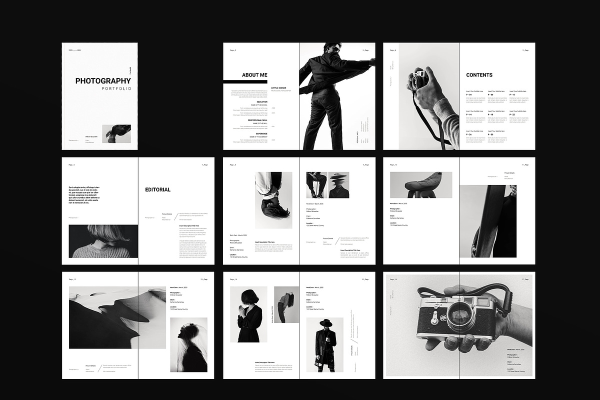 Photography Portfolio Template, a Brochure Template by DesignCrest (Photo 15 of 17)