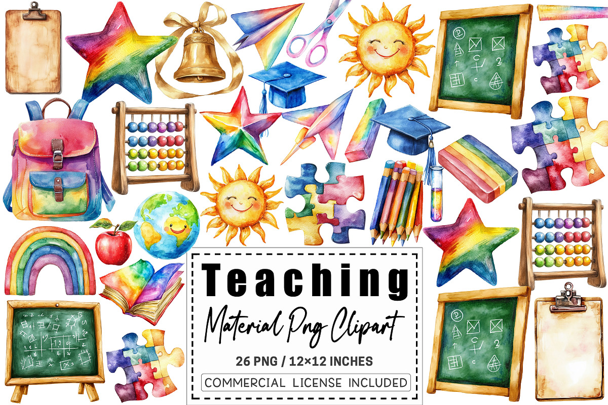 Teaching Material Clipart, a Graphic by CitraGraphics (Photo 1 of 4)
