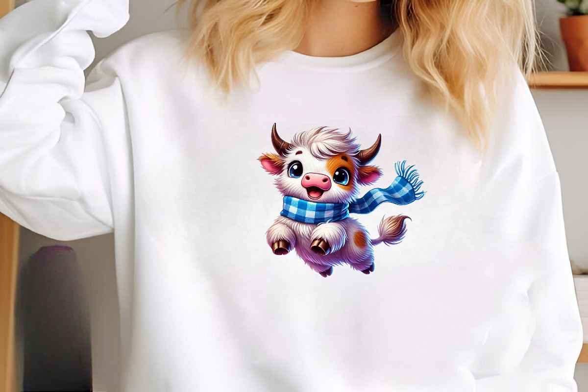 Funny Highland Cow Clipart, an Illustration by CitraGraphics (Photo 6 of 6)
