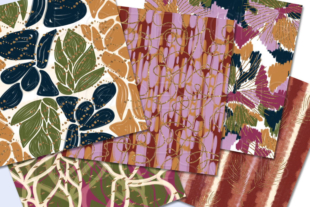 Jewel Toned Abstract Paper Set, a Pattern Graphic by TWG Designs (Photo 3 of 3)