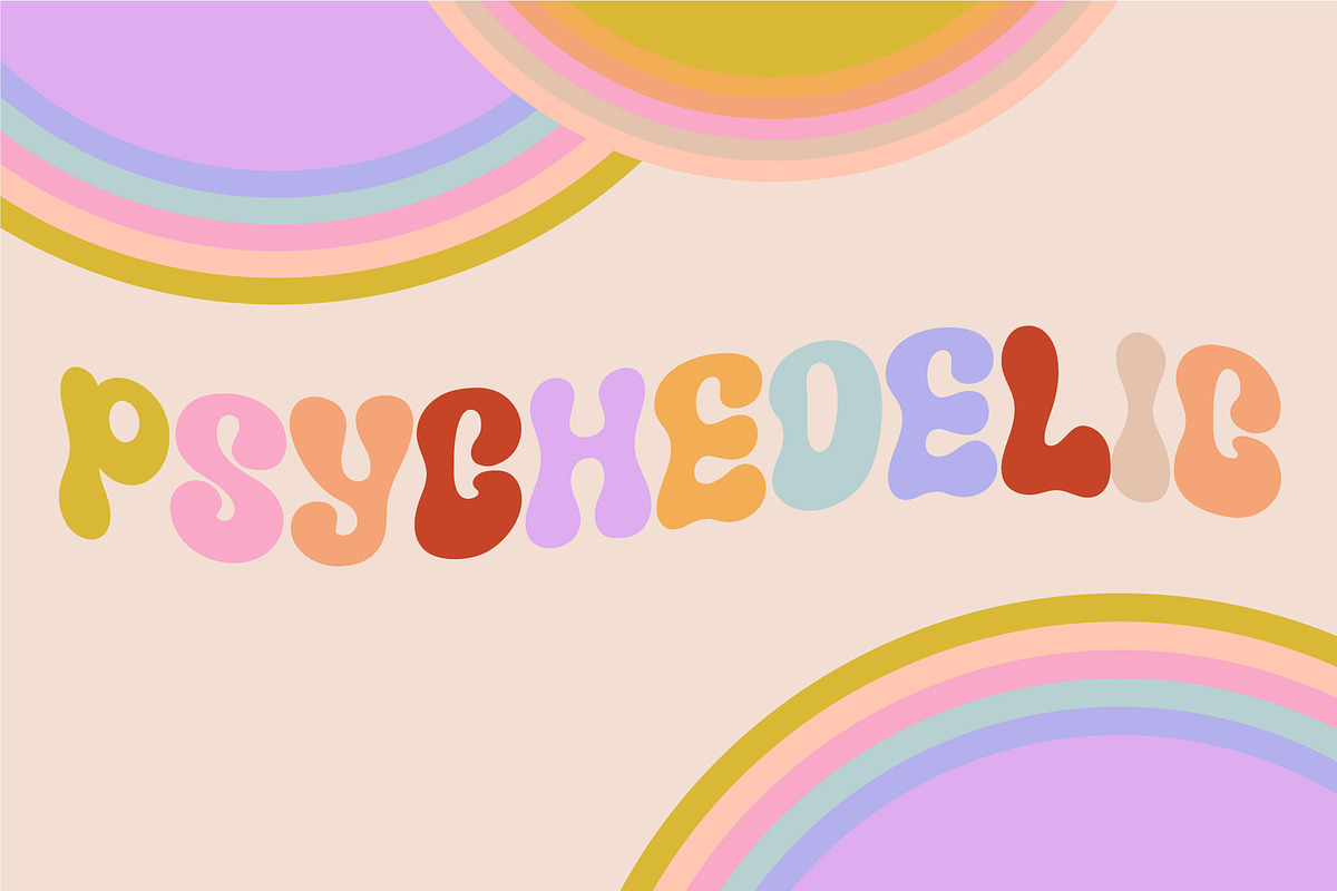 Vintage Psychedelic Font, a Serif Font by Anna Zakharchenko (Photo 3 of 11)