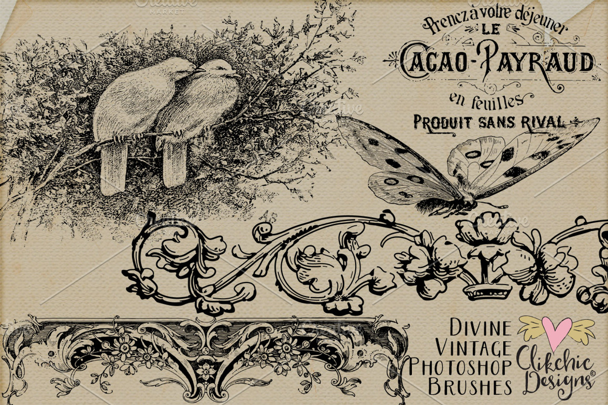 Divine Vintage Photoshop Brushes preview 7