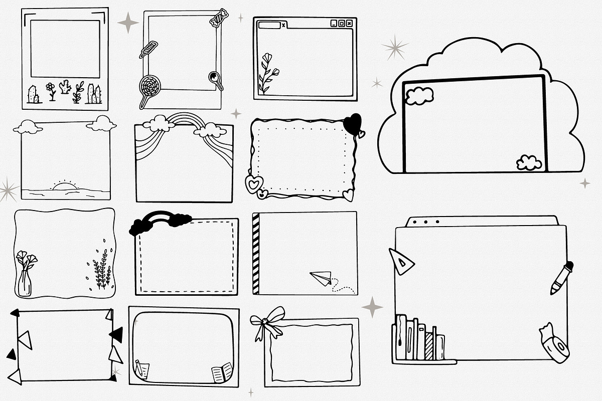55 hand drawn cute frame, a Decorative Illustration by Pikgura (Photo 4 of 5)