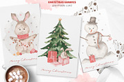 Christmas bunnies watercolor, an Animal Illustration by Marina Ermakova (Thumbnail 5 of 13)