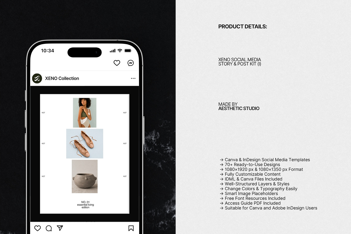 XENO | Instagram Post & Story (I), a Social Media Template by The Aesthetic Studio (Photo 8 of 10)