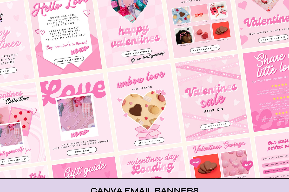 Valentines Email Templates Canva, an Email Template by The Pixel Palace (Photo 1 of 9)