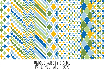 Boys Blue Pattern Paper Pack