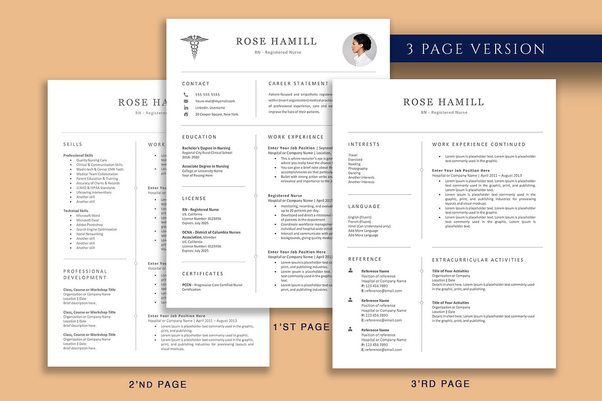 Professional RN Resume Template, a Resume Template by VictoriousVita (Photo 4 of 8)