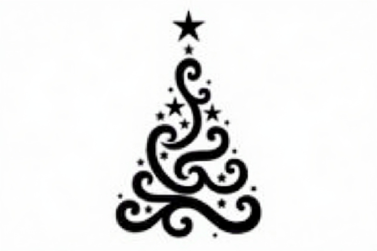 Elegant Christmas Tree Silhouette Se, an Illustration by balal (Photo 3 of 21)