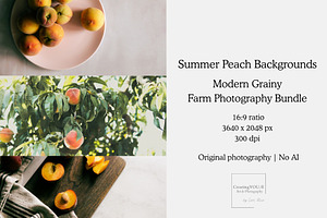Summer Peach Farm Background Bundle, a Food & Drink Photo by CreatingYOU.®, Lori Rice