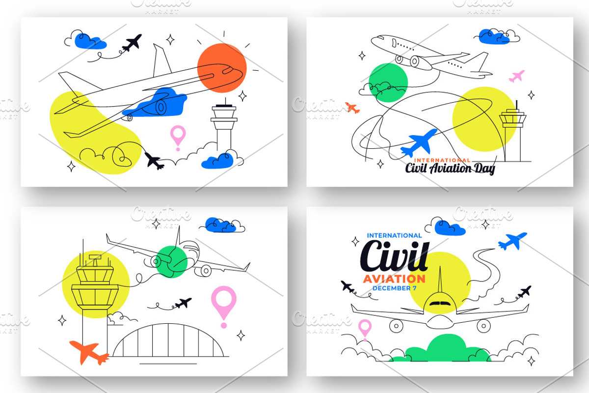 8 International Civil Aviation Day, a Transportation Illustration by denayunebgt (Photo 3 of 3)