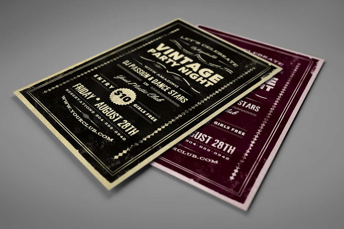 Vintage Typography Flyer, a Flyer Template by JumboDesign