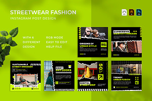 Streetwear Fashion - Instagram Post, a Social Media Template by VUNIRA