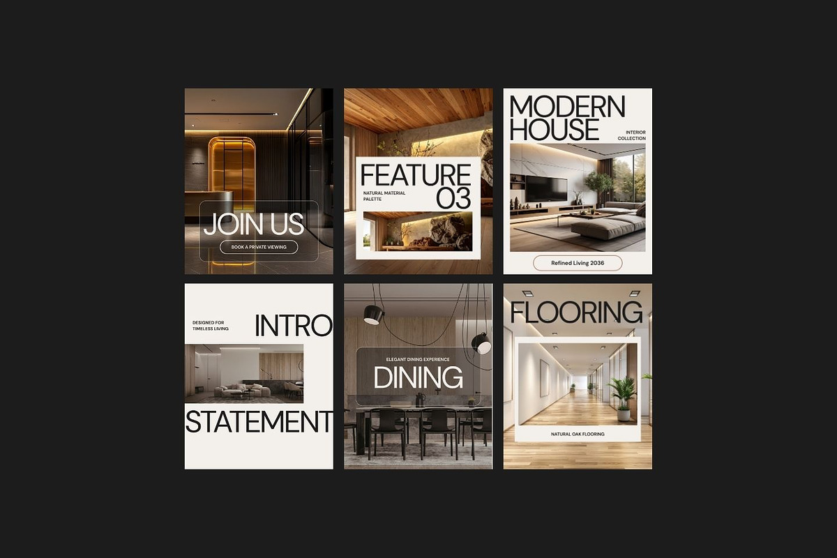 Modern House Interior IG Posts Canva, a Social Media Template by ShowUp! Studio (Photo 3 of 6)