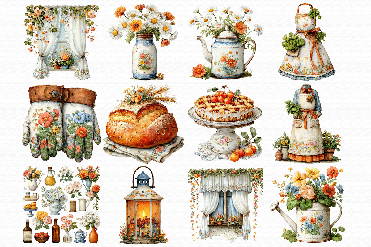 Whimsical Cottagecore Clipart Set, an Illustration by Libby Wishes (Photo 6 of 6)
