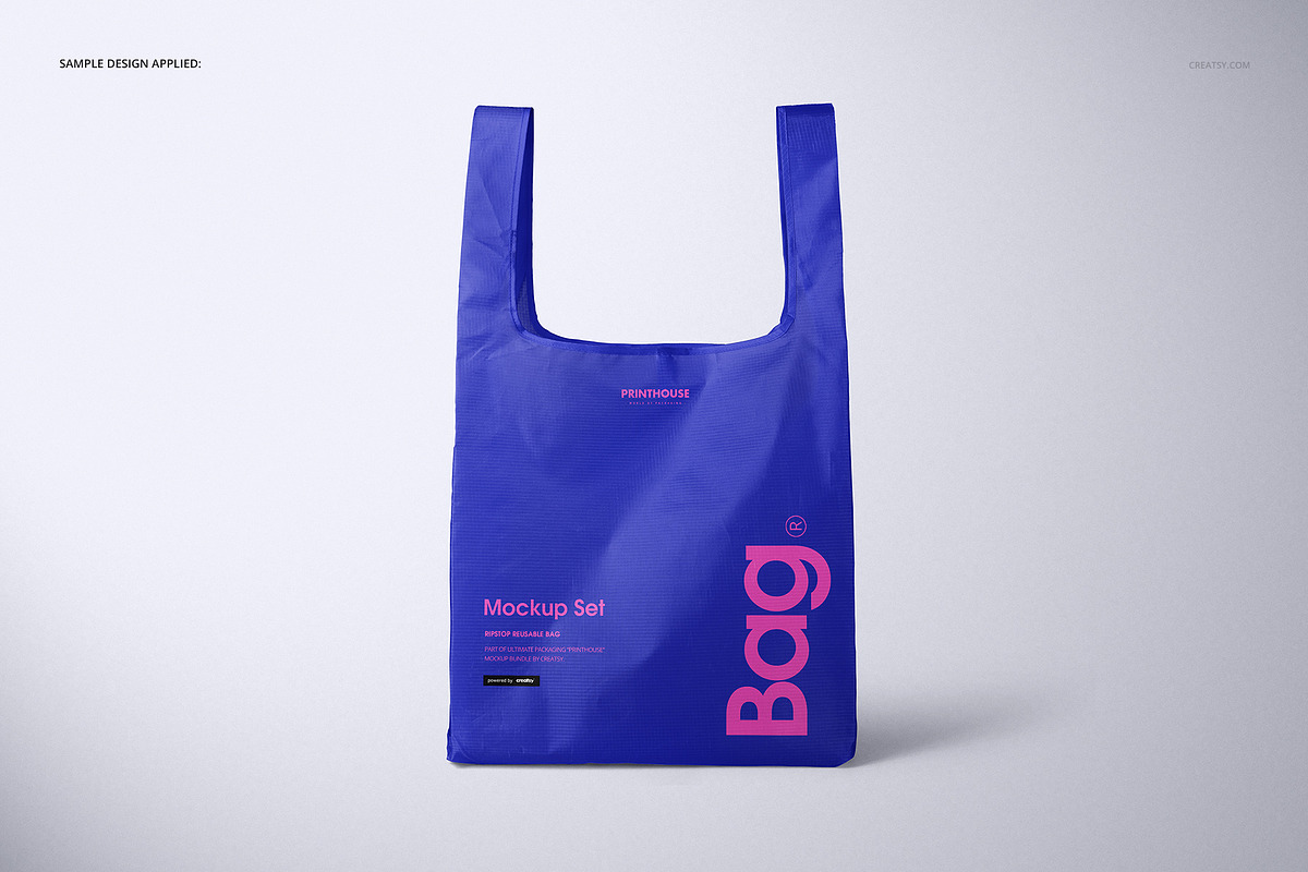 Ripstop Reusable Bag Mockup Set, a Household Mockup by creatsy5 (Photo 6 of 13)