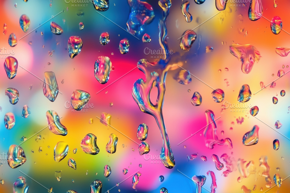 Seamless colorful blurred background with water droplets on a glass surface, cr, a Pattern Graphic by Textures & Backgrounds