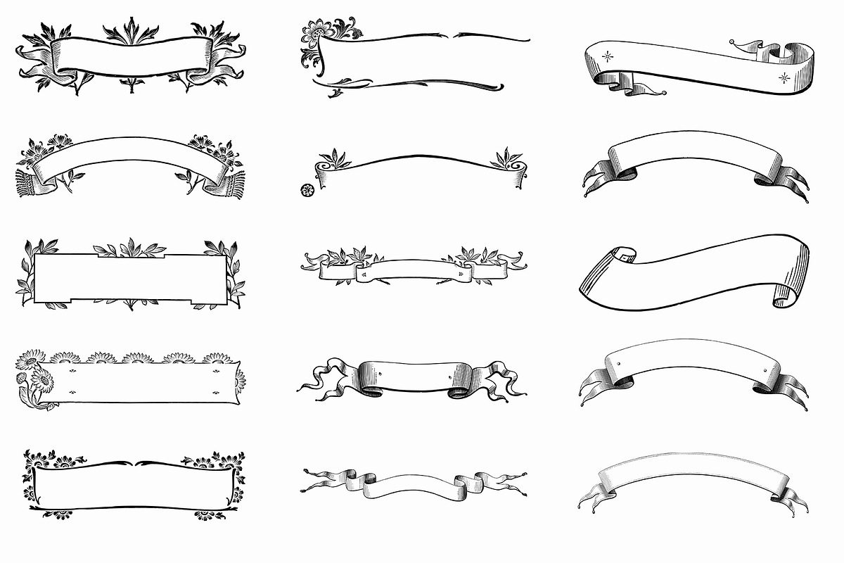 Procreate Banners and Ribbons, a Brush Add-On by AW Studios