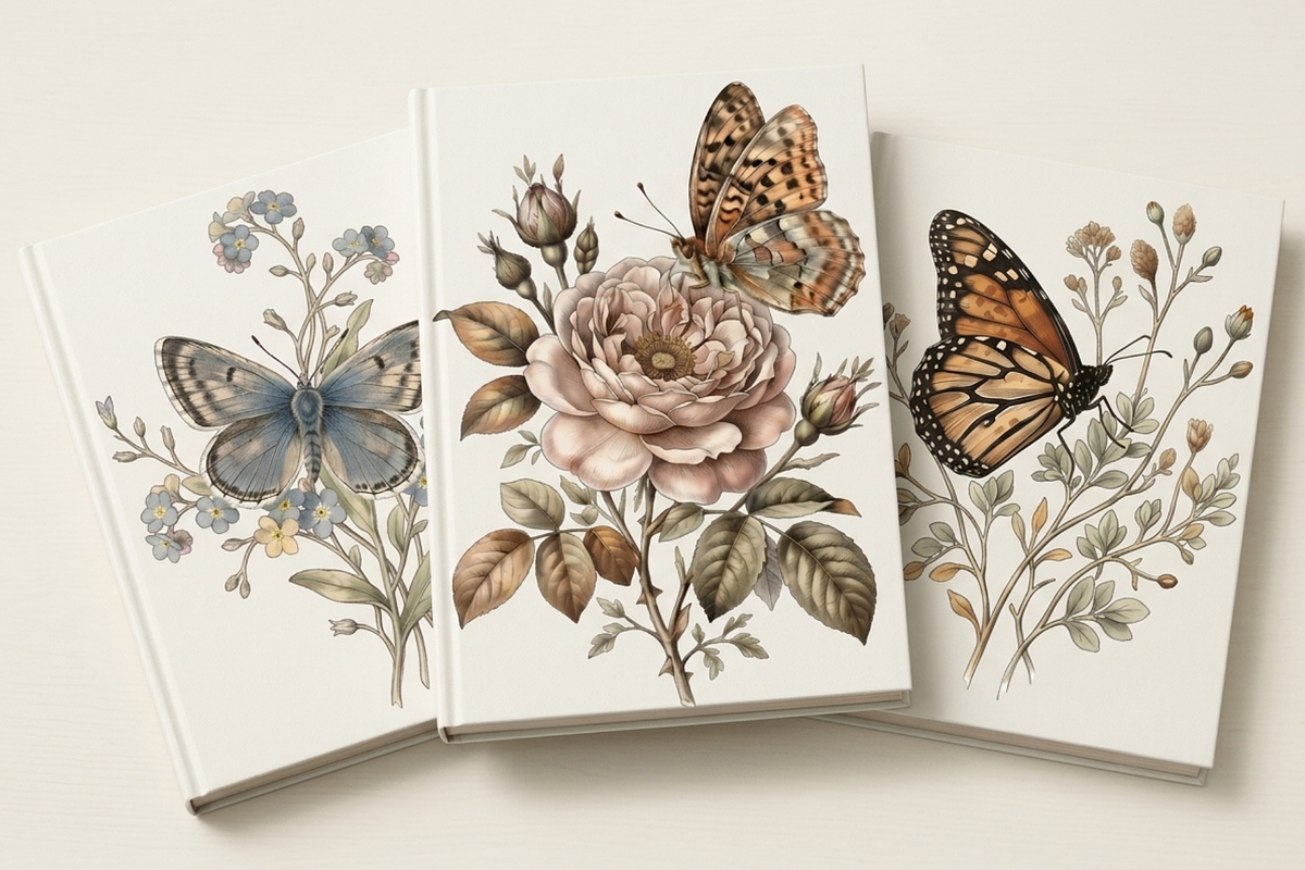 Vintage Botanical Butterflies, a Decorative Illustration by youtoview (Photo 3 of 12)