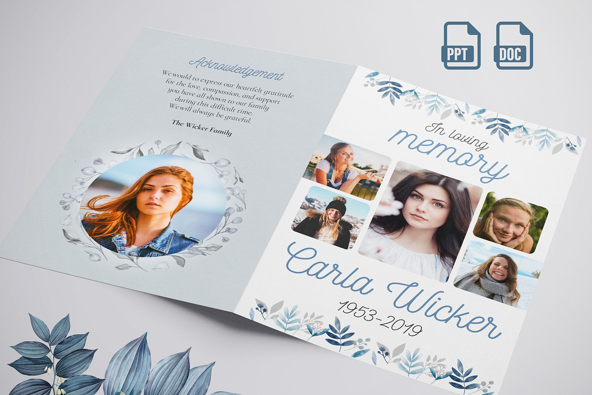 funeral program printing template, a Templates & Theme by TemplateLab (Photo 1 of 2)