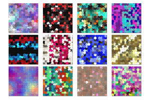 19 Seamless Puzzle Pattern Set