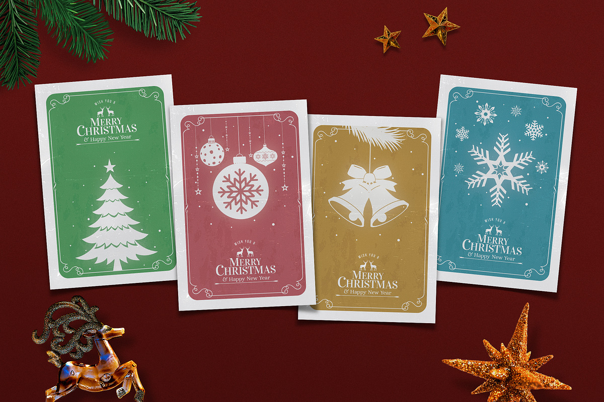 Vintage Christmas Card, a Print Template by DesignWorkz