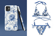 Blue on white floral patterns, a Pattern Graphic by Ninterints (Thumbnail 6 of 18)